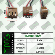 RABICHO 3VIAS - Plug de Bateria Brinquedos,Hobby,CNC,PLC Connector & Plug TYPE TMG0008W 3VIAS/2FIOS